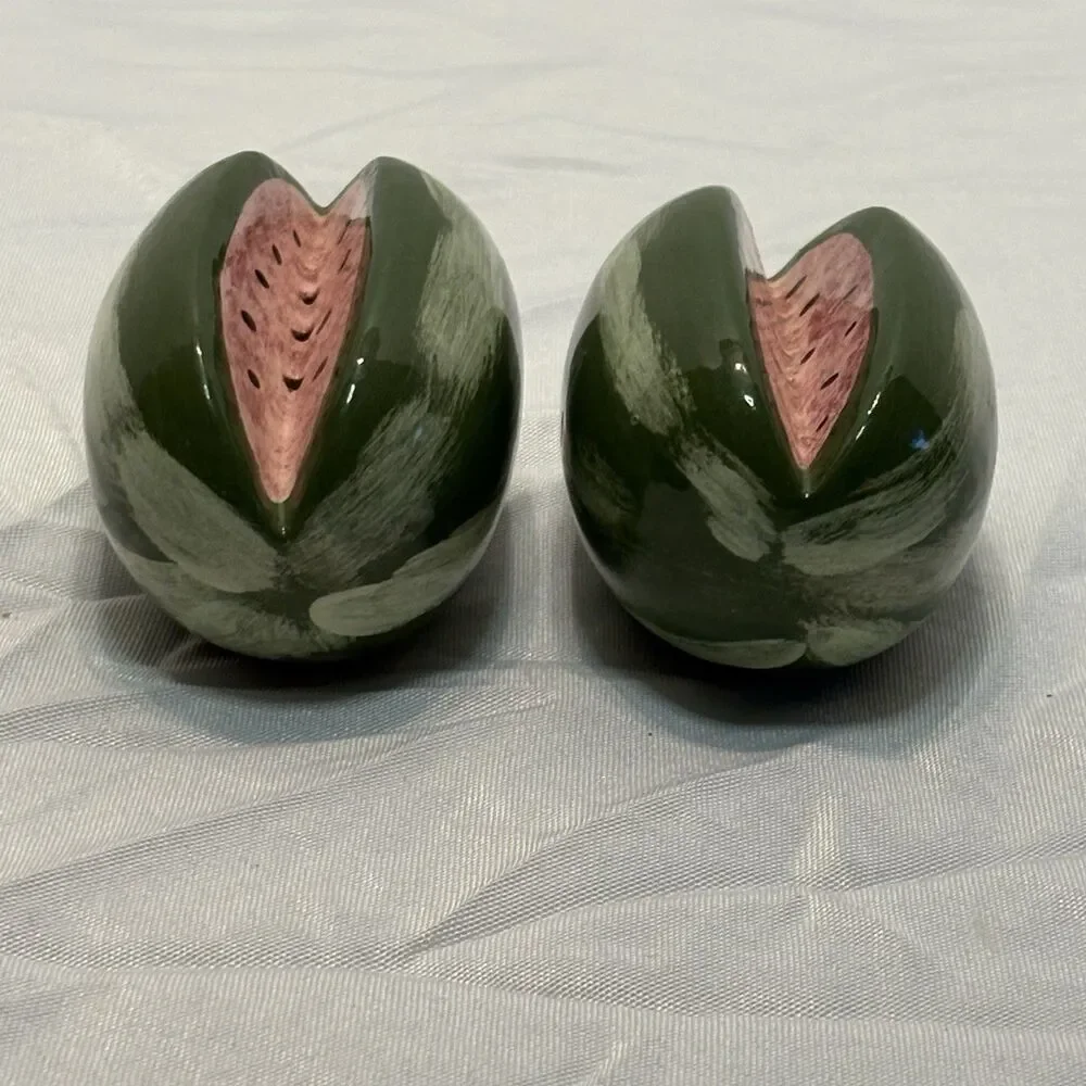 Vintage Watermelon Shaped Salt And Pepper Shaker